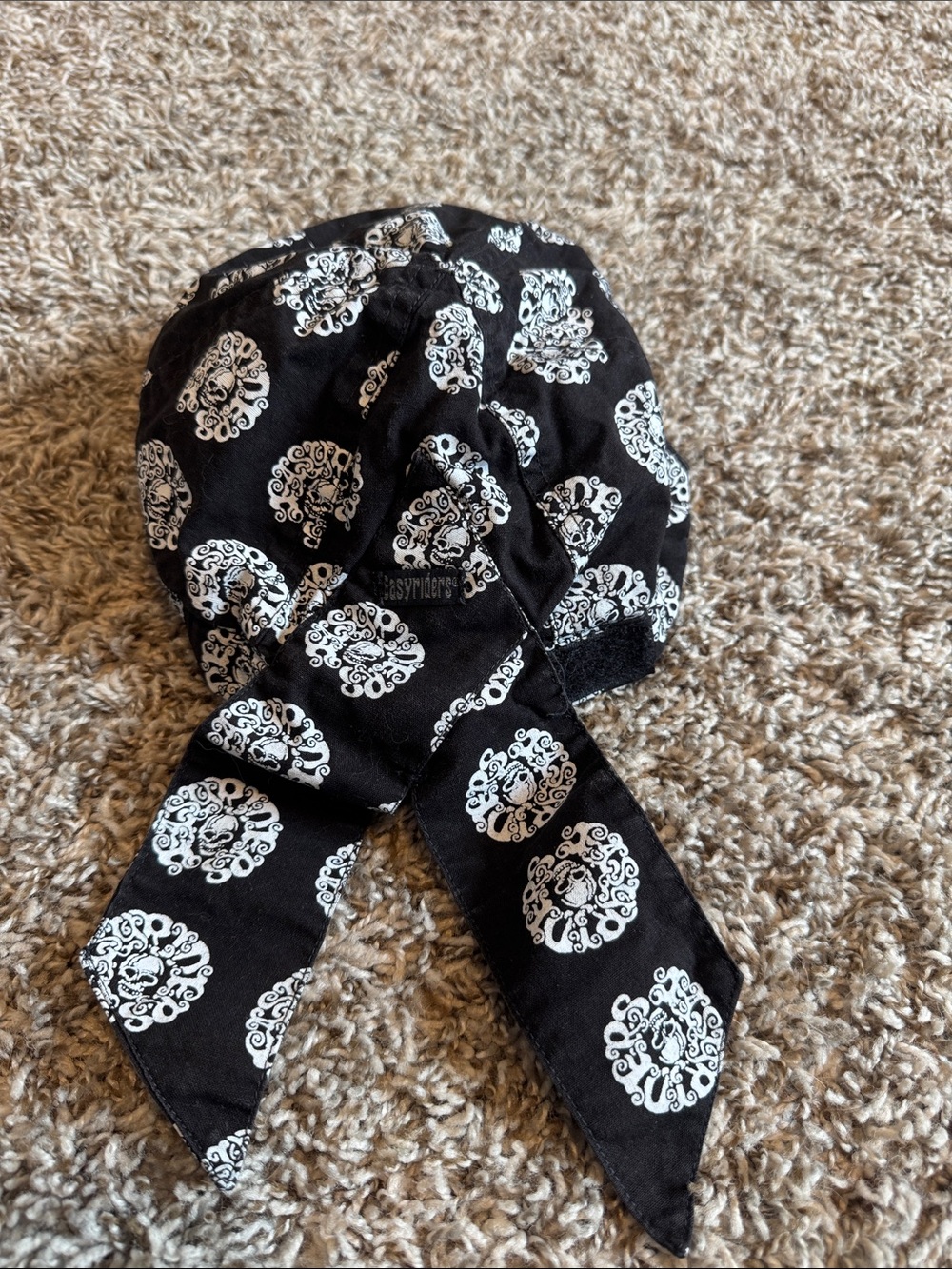 Black Skull Biker Head Wrap Bandana 100% Cotton Motorcycle Do Rag